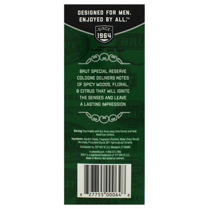 Brut Special Reserve for Men - 3.4 oz Eau de Cologne Spray Avelisse
