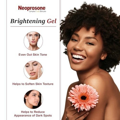 Neoprosone Skin Brightening Gel - 1 fl oz / 30 ml - Daily Moisturizer with Alpha Arbutin for Oily, Combination, Sensitive Skin - Face & Body