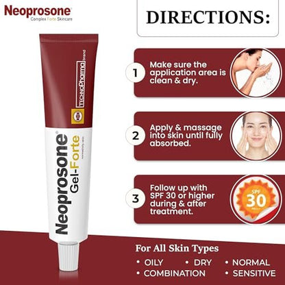 Neoprosone Skin Brightening Gel - 1 fl oz / 30 ml - Daily Moisturizer with Alpha Arbutin for Oily, Combination, Sensitive Skin - Face & Body