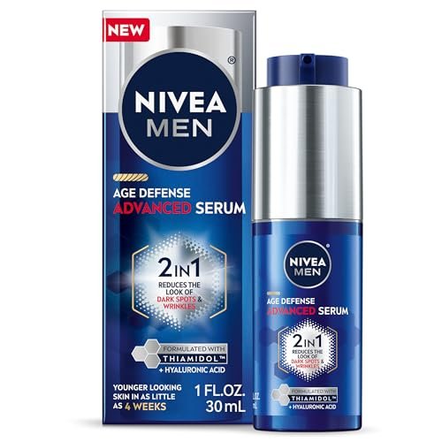 NIVEA MEN Age Defense Advanced Face Serum for Dark Spots with Thiamidol + Hyaluronic Acid, Fast-Absorbing Serum for Men, Reduces Dark Spots, Fine Lines & Wrinkles, 1 Fl Oz - görsel 2