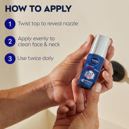 NIVEA MEN Age Defense Advanced Face Serum for Dark Spots with Thiamidol + Hyaluronic Acid, Fast-Absorbing Serum for Men, Reduces Dark Spots, Fine Lines & Wrinkles, 1 Fl Oz