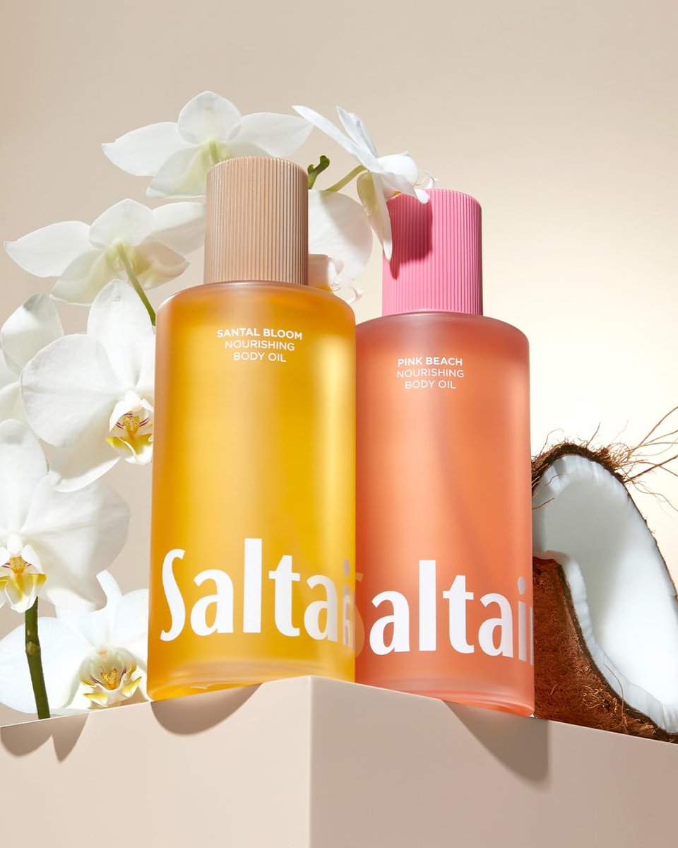 Saltair Body Oil – Jumbo Size Santal Bloom After Shower & Bath Oil for Women and Men – Botanical, Non-Greasy, Well-Absorbing Moisturizer for Dry Skin – 10 oz Avelisse