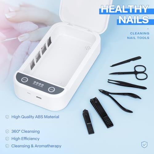 LXIANGN Nail Tool Sterilizer with Blue Light - Portable USB Sterilizer for Nail Tools, Manicure Tools, Tweezers, Jewelry, Phone, Beauty Tool Cleaner Machine for Salon & Home Avelisse