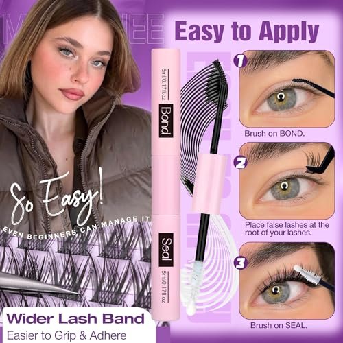 Natural Lash Clusters Kit Wispy Eyelash Clusters CC-Curly 132 pcs DIY Lash Extension Kit with Bond, Seal & Remover – Mavphnee Avelisse