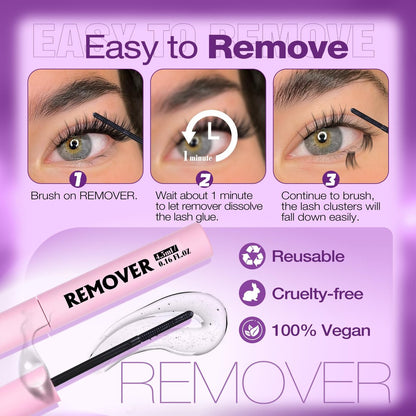 Natural Lash Clusters Kit Wispy Eyelash Clusters CC-Curly 132 pcs DIY Lash Extension Kit with Bond, Seal & Remover – Mavphnee Avelisse