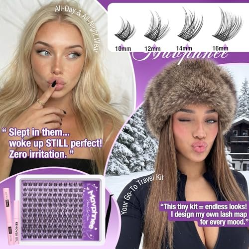 Natural Lash Clusters Kit Wispy Eyelash Clusters CC-Curly 132 pcs DIY Lash Extension Kit with Bond, Seal & Remover – Mavphnee Avelisse