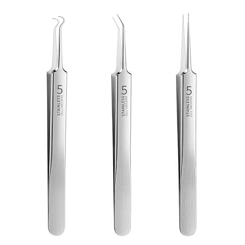 Professional Blackhead Remover Tweezers Set - 3Pcs Precision Acne Removal Kit with Storage Case - görsel 2