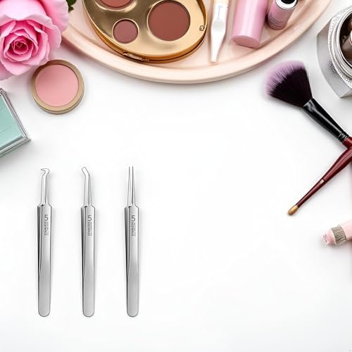 Professional Blackhead Remover Tweezers Set - 3Pcs Precision Acne Removal Kit with Storage Case - görsel 15