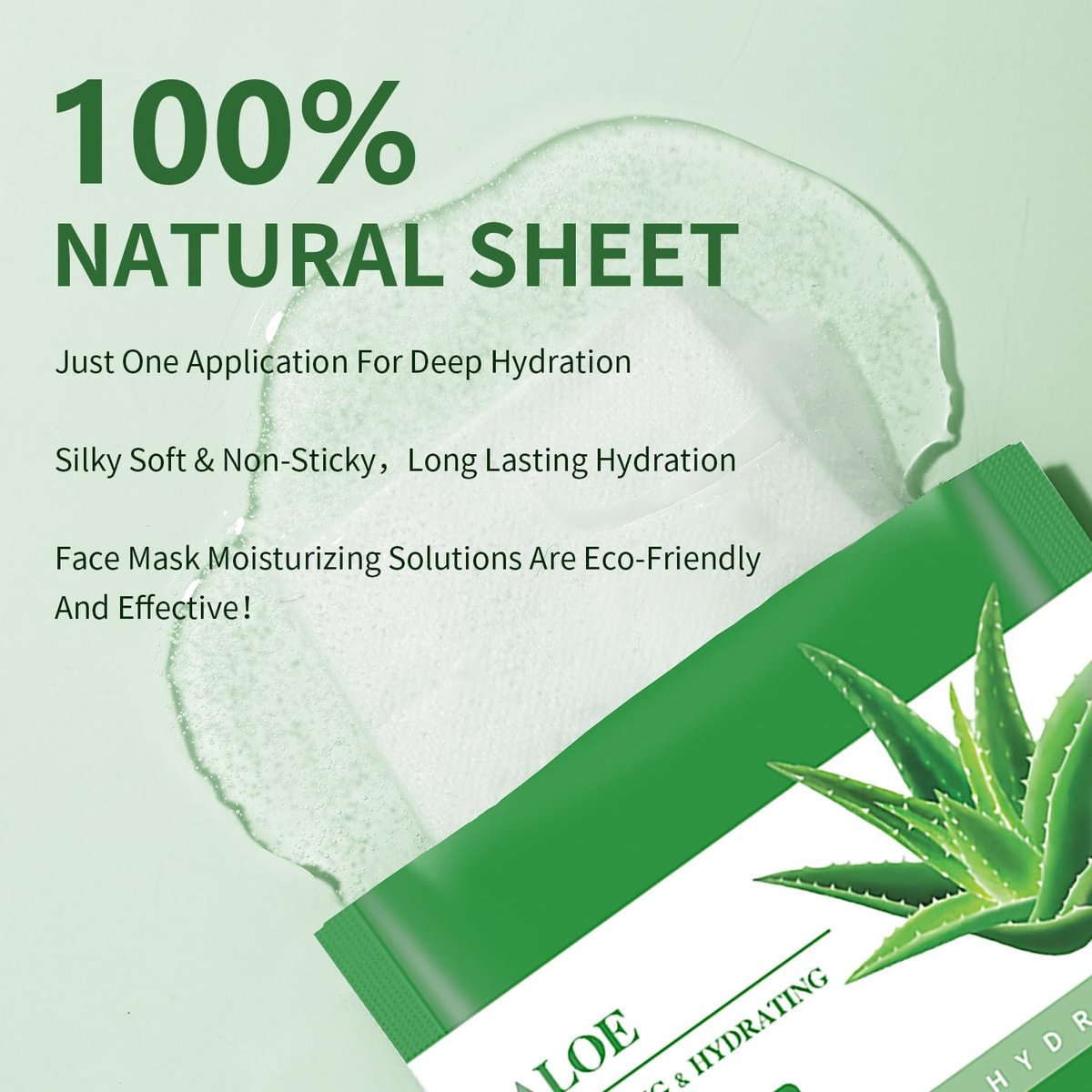 IREV Aloe Vera Soothing Mask – Hydrating Face Mask for Dry, Oily, Sensitive Skin, Acne & Sun Care, 10 Pack, 25ml Each - görsel 7