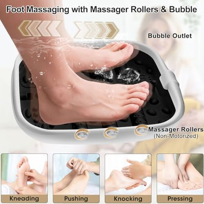 FOFOJÔY Collapsible Foot Spa Bath with Heat, Massage Rollers & Bubbles – Temperature Control & Remote for Pedicure Avelisse