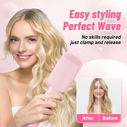 Deep Beach Waver & Curling Iron - Ionic Waver Hair Curler Tool, Ceramic 3 Barrel Curler Wand for Short Hair (Pink) Avelisse