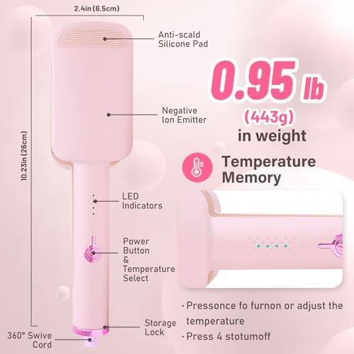 Deep Beach Waver & Curling Iron - Ionic Waver Hair Curler Tool, Ceramic 3 Barrel Curler Wand for Short Hair (Pink) Avelisse
