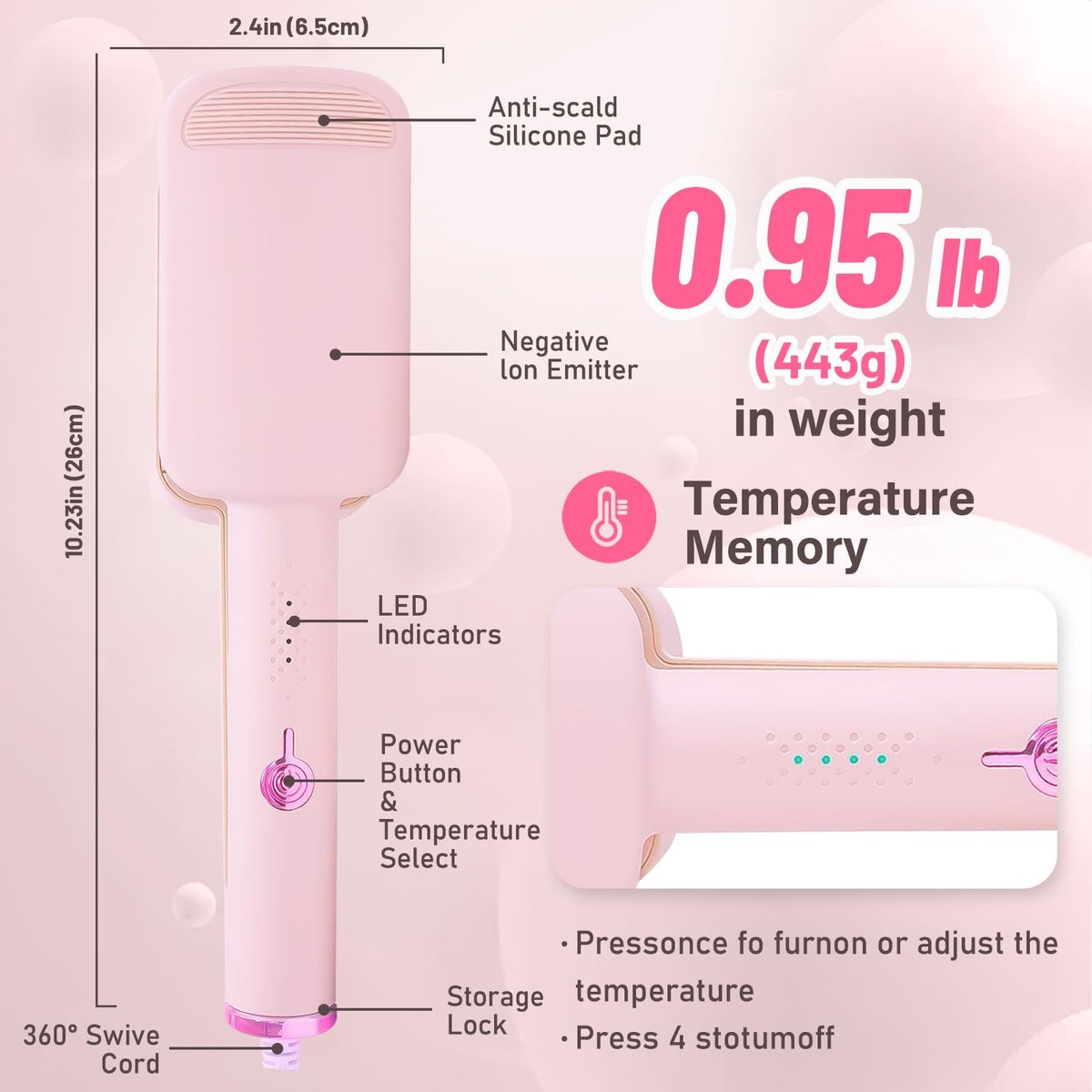 Deep Beach Waver & Curling Iron - Ionic Waver Hair Curler Tool, Ceramic 3 Barrel Curler Wand for Short Hair (Pink) Avelisse