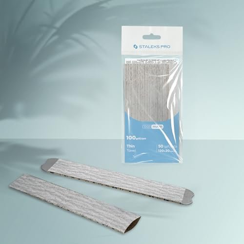 STALEKS PRO Smart 22 PapmAm Disposable Nail Files - 100 Grit, 50 Pcs, Glueless Soft Foam Abrasive Covers with Aluminum Oxide for Artificial Nail Shaping - görsel 6