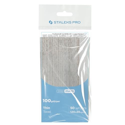 STALEKS PRO Smart 22 PapmAm Disposable Nail Files - 100 Grit, 50 Pcs, Glueless Soft Foam Abrasive Covers with Aluminum Oxide for Artificial Nail Shaping - görsel 4