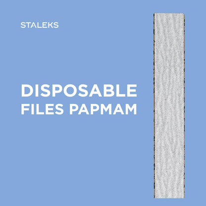 STALEKS PRO Smart 22 PapmAm Disposable Nail Files - 100 Grit, 50 Pcs, Glueless Soft Foam Abrasive Covers with Aluminum Oxide for Artificial Nail Shaping