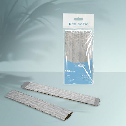 STALEKS PRO Smart 22 PapmAm Disposable Nail Files - 100 Grit, 50 Pcs, Glueless Soft Foam Abrasive Covers with Aluminum Oxide for Artificial Nail Shaping