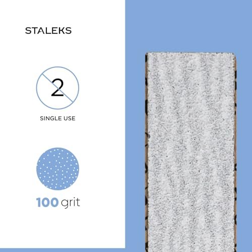 STALEKS PRO Smart 22 PapmAm Disposable Nail Files - 100 Grit, 50 Pcs, Glueless Soft Foam Abrasive Covers with Aluminum Oxide for Artificial Nail Shaping - görsel 10