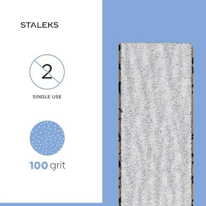 STALEKS PRO Smart 22 PapmAm Disposable Nail Files - 100 Grit, 50 Pcs, Glueless Soft Foam Abrasive Covers with Aluminum Oxide for Artificial Nail Shaping