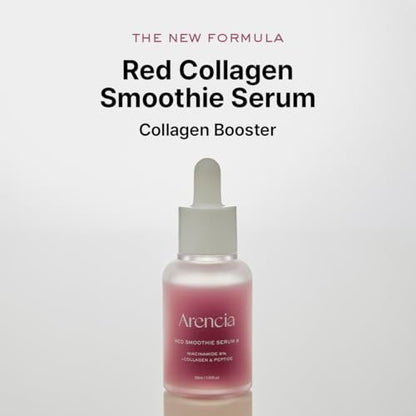Arencia Red Collagen + Peptide Smoothie Serum – 8% Niacinamide, Vitamin C & E, Lifting Anti-Aging Serum for Glass Skin Avelisse