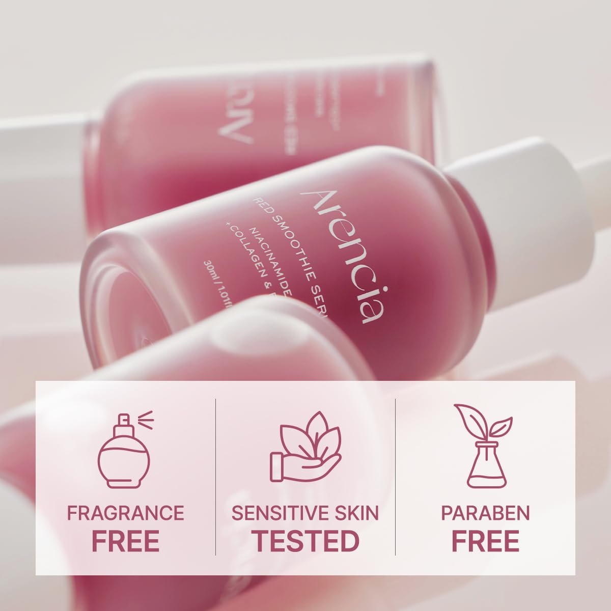 Arencia Red Collagen + Peptide Smoothie Serum – 8% Niacinamide, Vitamin C & E, Lifting Anti-Aging Serum for Glass Skin Avelisse