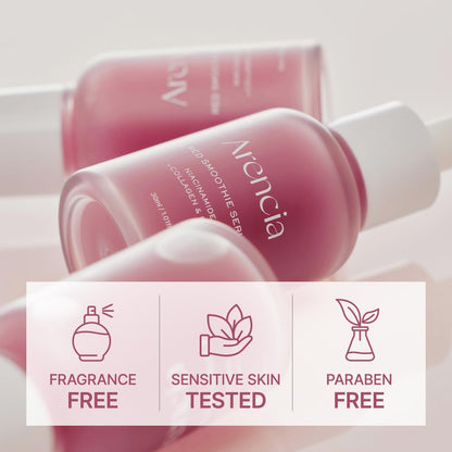 Arencia Red Collagen + Peptide Smoothie Serum – 8% Niacinamide, Vitamin C & E, Lifting Anti-Aging Serum for Glass Skin Avelisse