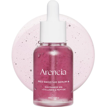 Arencia Red Collagen + Peptide Smoothie Serum – 8% Niacinamide, Vitamin C & E, Lifting Anti-Aging Serum for Glass Skin Avelisse