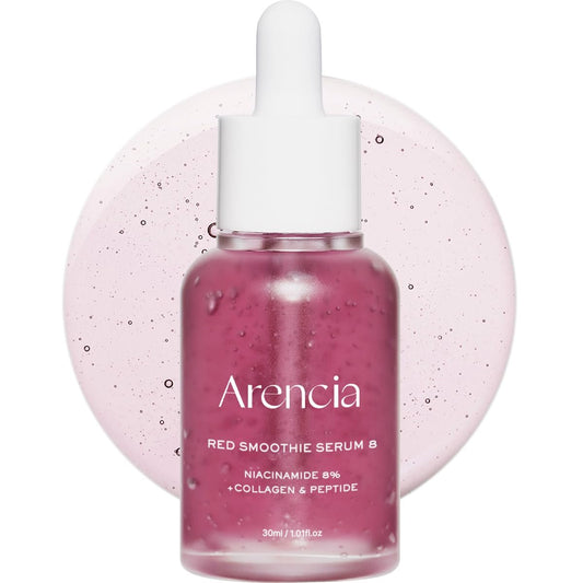 Arencia Red Collagen + Peptide Smoothie Serum – 8% Niacinamide, Vitamin C & E, Lifting Anti-Aging Serum for Glass Skin Avelisse