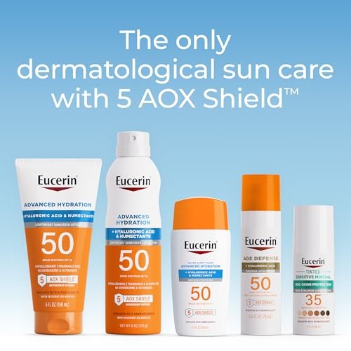 Eucerin Sun Advanced Hydration Ultra-Lightweight Face Sunscreen SPF 50 with Hyaluronic Acid & Humectants, Hydrating Sunscreen for Face, Non Comedogenic and Hypoallergenic, 1.7 Fl Oz Bottle - görsel 14