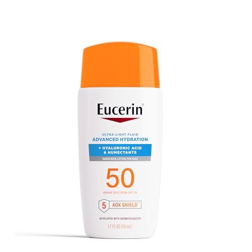 Eucerin Sun Advanced Hydration Ultra-Lightweight Face Sunscreen SPF 50 with Hyaluronic Acid & Humectants, Hydrating Sunscreen for Face, Non Comedogenic and Hypoallergenic, 1.7 Fl Oz Bottle - görsel 2