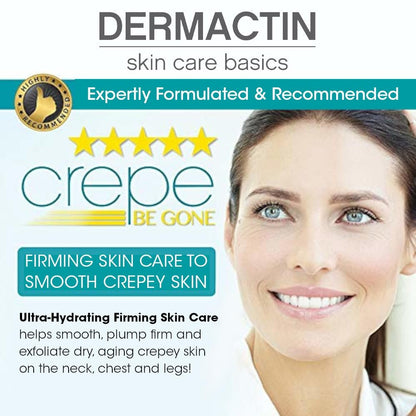 Dermactin Crepe Be Gone Body Souffle - Ultra Hydrating Crepe Skin Firming Cream for Neck, Chest, Arms & Legs - Classic 3 oz