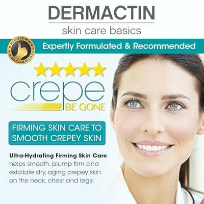 Dermactin Crepe Be Gone Body Souffle - Ultra Hydrating Crepe Skin Firming Cream for Neck, Chest, Arms & Legs - Classic 3 oz