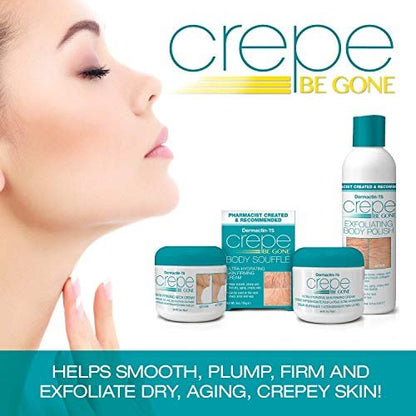 Dermactin Crepe Be Gone Body Souffle - Ultra Hydrating Crepe Skin Firming Cream for Neck, Chest, Arms & Legs - Classic 3 oz