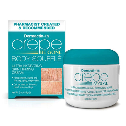 Dermactin Crepe Be Gone Body Souffle - Ultra Hydrating Crepe Skin Firming Cream for Neck, Chest, Arms & Legs - Classic 3 oz