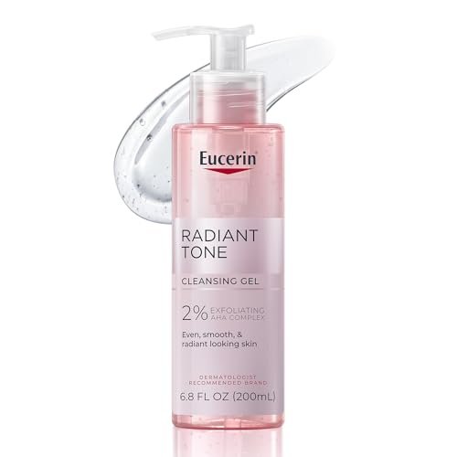 Eucerin Radiant Tone Face Cleanser Gel with 2% Exfoliating AHA Complex – Gentle Daily Face Wash, 6.8 Fl Oz Avelisse