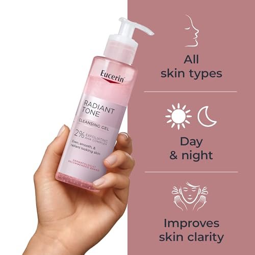 Eucerin Radiant Tone Face Cleanser Gel with 2% Exfoliating AHA Complex – Gentle Daily Face Wash, 6.8 Fl Oz Avelisse