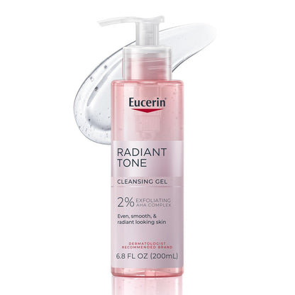 Eucerin Radiant Tone Face Cleanser Gel with 2% Exfoliating AHA Complex – Gentle Daily Face Wash, 6.8 Fl Oz Avelisse