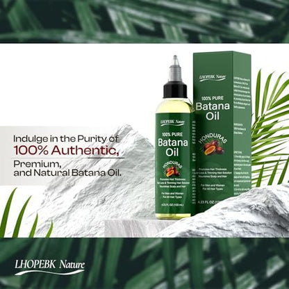 LHOPEBK Nature Organic Batana Oil for Hair Growth – Pure Natural Oil for Thicker, Stronger Hair, 4.23 fl oz