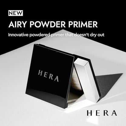 HERA Airy Blurring Powdered Primer – Poreless, Long-Lasting Korean Makeup, Moisturizing Cream-to-Powder, All Skin Types, Travel-Friendly, Smoothing & Oil Absorbing, 0.29 oz Avelisse