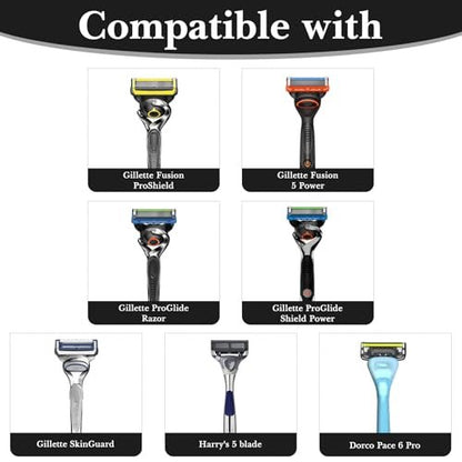 Linkidea EVA Hard Shell Safety Razor Case – Silver Travel Shaver Bag for Gillette Fusion 5, Mach 3, Harry's 5 Blade