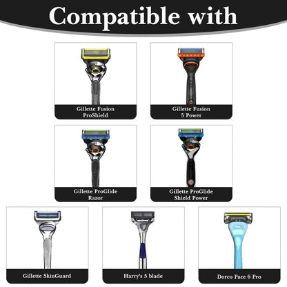 Linkidea EVA Hard Shell Safety Razor Case – Silver Travel Shaver Bag for Gillette Fusion 5, Mach 3, Harry's 5 Blade