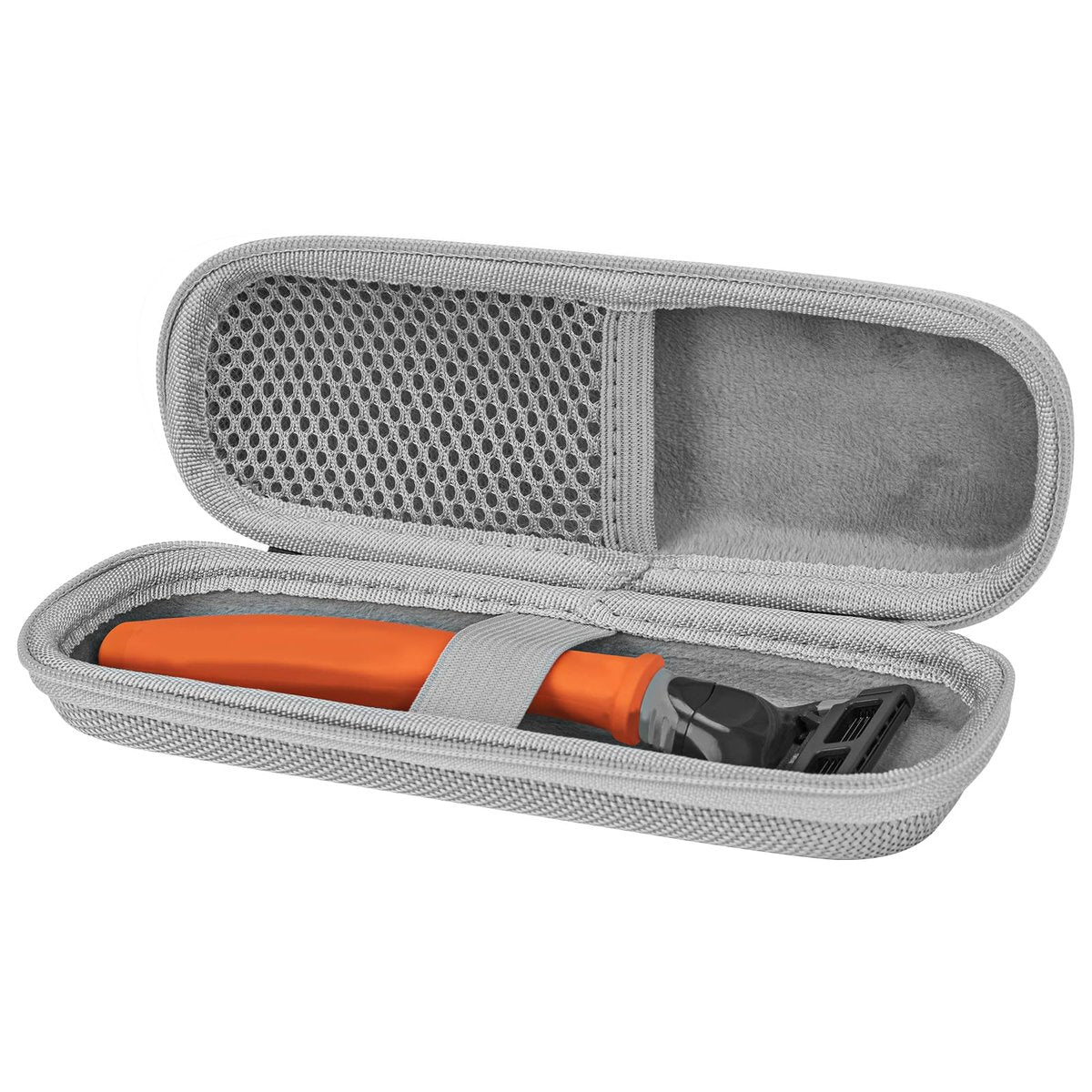Linkidea EVA Hard Shell Safety Razor Case – Silver Travel Shaver Bag for Gillette Fusion 5, Mach 3, Harry's 5 Blade - görsel 1