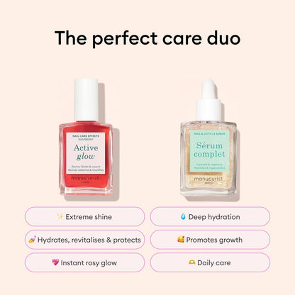 Manucurist Active Discovery Kit - Vegan Nail Care Set Made in France - Manicure Set with File, Buffer, Cuticle Remover, Serum & Active Glow - Gift for Women Avelisse
