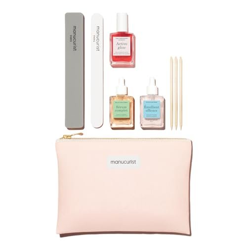Manucurist Active Discovery Kit - Vegan Nail Care Set Made in France - Manicure Set with File, Buffer, Cuticle Remover, Serum & Active Glow - Gift for Women Avelisse
