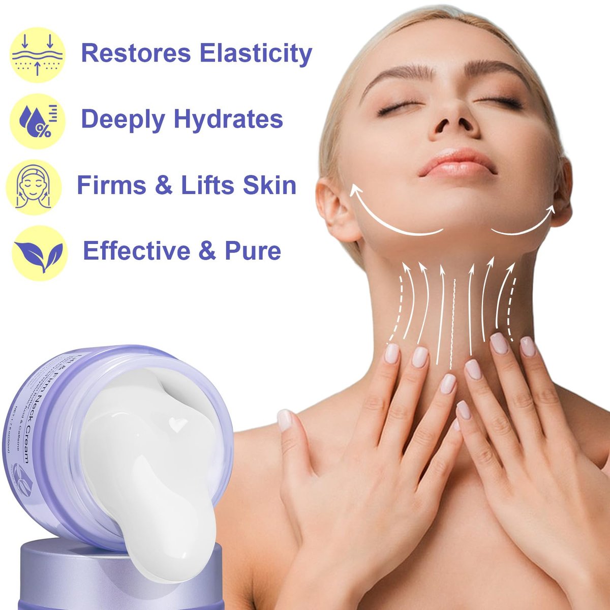 Neck Firming Cream – Moisturizing Neck Cream for Tightening & Fine Lines, Smoothing & Hydrating, 1.7 Fl Oz - görsel 3