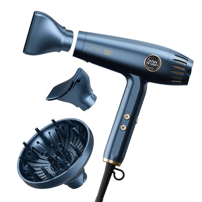 Infiniti PRO by CONAIR DigitalAIRE 2.0 Hair Dryer - 1875W Ionic Blow Dryer with Diffuser, Blue Avelisse