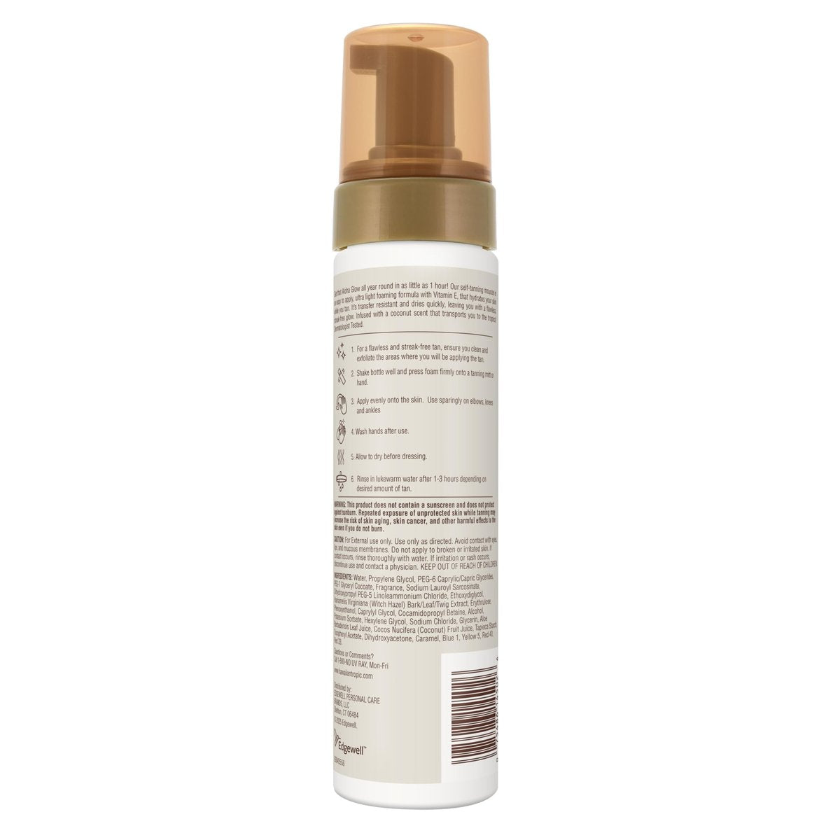 Hawaiian Tropic Aloha Glow Express Self Tanning Mousse, 6.7 oz - Natural-Looking Sunless Tan in 1 Hour Avelisse
