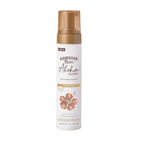 Hawaiian Tropic Aloha Glow Express Self Tanning Mousse, 6.7 oz - Natural-Looking Sunless Tan in 1 Hour Avelisse