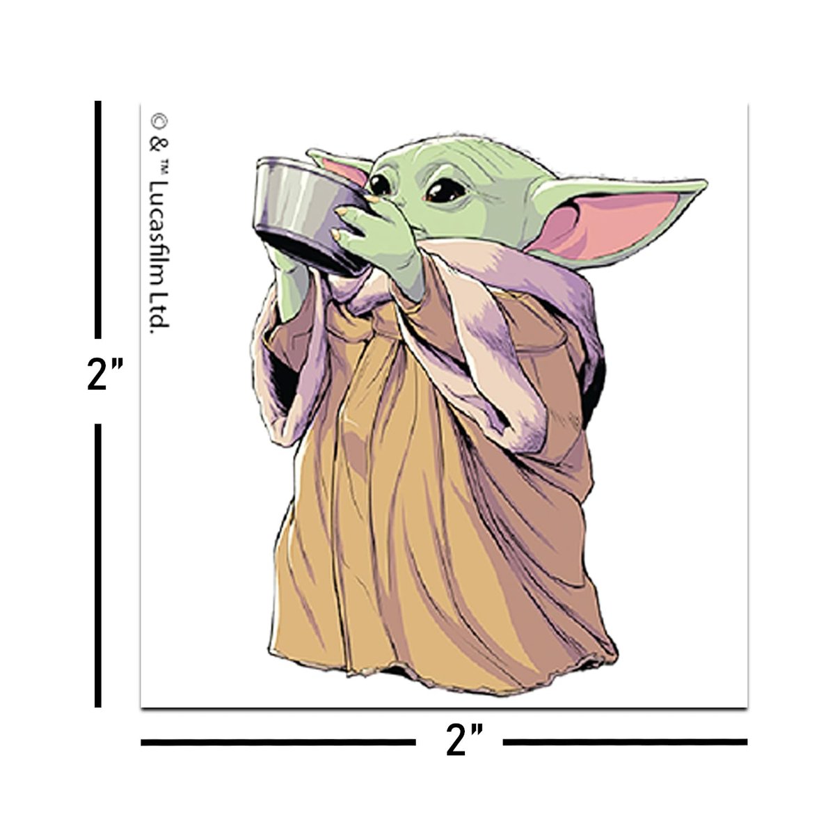 Mandalorian Tattoos Party Favors Bundle – 72 Perforated 2" x 2" Baby Yoda Temporary Tattoos for Kids Boys Girls | Star Wars Party Supplies - görsel 3