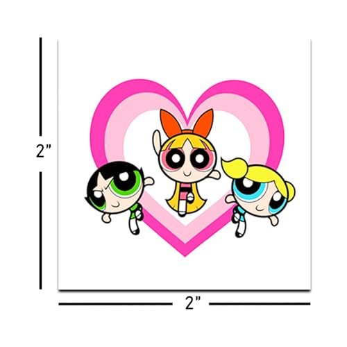 Powerpuff Girls Temporary Tattoos Party Favors Bundle – 72 Perforated 2x2 Inch Tattoos for Kids, Boys, Girls | Powerpuff Girls Party Supplies - görsel 3